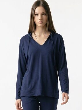 LuLaRoe Navy V-Neck Hoodie Top